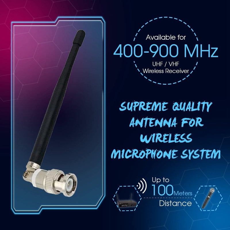 RhymKawa 1/4 Wave BNC Antenna Replacement for Wireless Microphones and Radio Scanners, 400-960MHz, Pack of 2 - Image 1